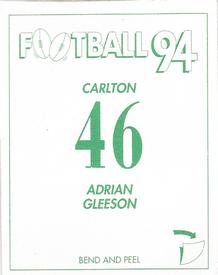 1994 Select AFL Stickers #46 Adrian Gleeson Back
